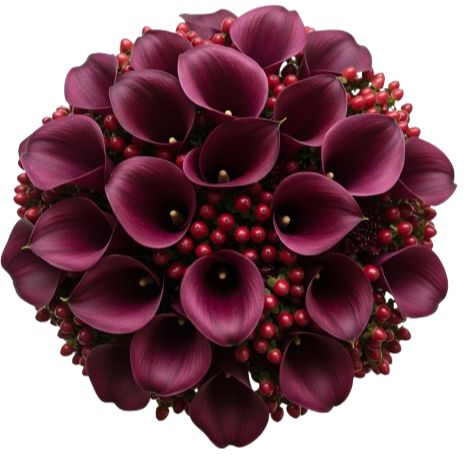 Shadows and Scarlet Blooms Bouquet