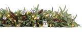 Silver Baubles and Pine Cones Christmas Eucalyptus Garland - Flowers Box London