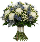 Silver Mist and Garden Roses Luxury Bouquet - Flowers Box London
