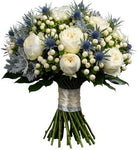 Silver Mist and Garden Roses Luxury Bouquet - Flowers Box London
