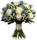 Silver Mist and Garden Roses Luxury Bouquet - Flowers Box London