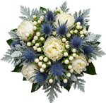 Silver Mist and Garden Roses Luxury Bouquet - Flowers Box London