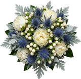 Silver Mist and Garden Roses Luxury Bouquet - Flowers Box London
