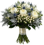 Silver Mist and Garden Roses Luxury Bouquet - Flowers Box London