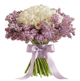 Snug Bouquet of Tulips and Lilac - Flowers Box London