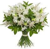 Splendid Bouquet of Sweet Pea with White Astilbe and Greenery