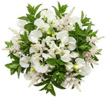 Splendid Bouquet of Sweet Pea with White Astilbe and Greenery