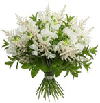 Splendid Bouquet of Sweet Pea with White Astilbe and Greenery