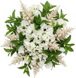 Splendid Bouquet of Sweet Pea with White Astilbe and Greenery