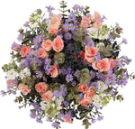 Spray Roses and Stocks Bouquet with Purple Accent