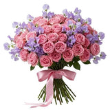 Spray Roses and Sweet Pea Bouquet - Flowers Box London
