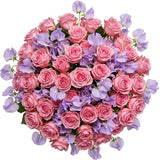 Spray Roses and Sweet Pea Bouquet - Flowers Box London