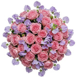 Spray Roses and Sweet Pea Bouquet - Flowers Box London