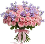 Spray Roses and Sweet Pea Bouquet - Flowers Box London