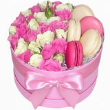 Spray Roses with Macarons - Flowers Box London