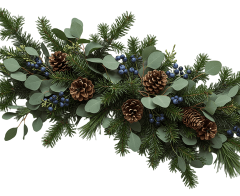 Spruce Holiday Garland with Blueberries and Cones - Flowers Box London