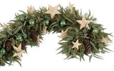 Stars and Green Baubles Eucalyptus Garland - Flowers Box London