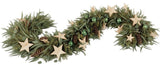 Stars and Green Baubles Eucalyptus Garland - Flowers Box London