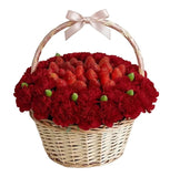 Strawberry and Carnation Sweet Surprise Basket - Flowers Box London