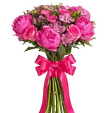 Stunning Deep Pink Blooms Bouquet - Flowers Box London