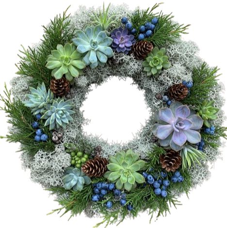Succulent and Berries Wreath