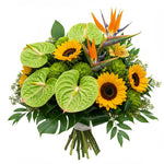 Sunflowers and Anthurium with Birds of Paradise Bouquet