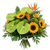 Sunflowers and Anthurium with Birds of Paradise Bouquet
