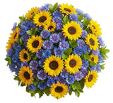 Sunflowers and Blue Cornflowers Bouquet - Flowers Box London
