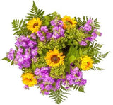 Sunflowers and Cerise Stock Bouquet - Flowers Box London