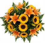 Sunflowers and Orange Lily Bouquet