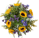 Sunflowers with Iris Bouquet - Flowers Box London