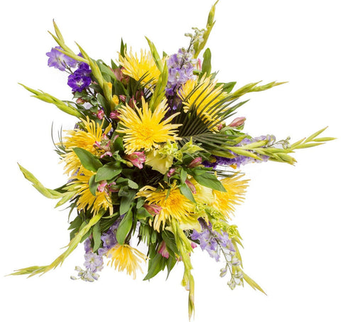 Sunny Bouquet of Chrysanthemum and Gladioli