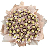 Sweet Light Pink Metalic Wrapped Chocolate Bouquet