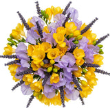 Sweet Pea and Freesias Bouquet with Lavender - Flowers Box London