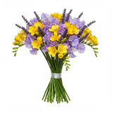 Sweet Pea and Freesias Bouquet with Lavender - Flowers Box London