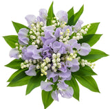 Sweet Pea and Lily of Valley Bouquet - Flowers Box London