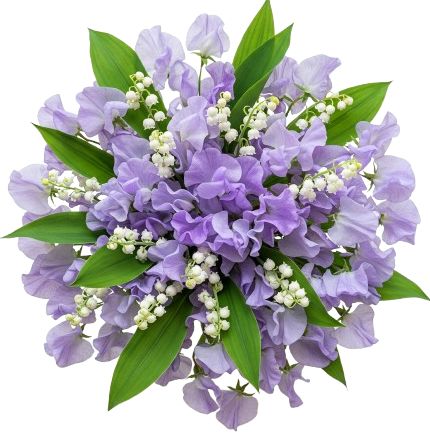 Sweet Pea and Lily of Valley Bouquet