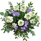 Sweet Pea with White Stocks Scented Bouquet