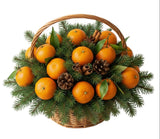 Tangerine Christmas Basket - Flowers Box London