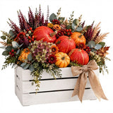 The Golden Harvest Pumpkin Wooden Box - Flowers Box London