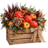 The Golden Harvest Pumpkin Wooden Box - Flowers Box London