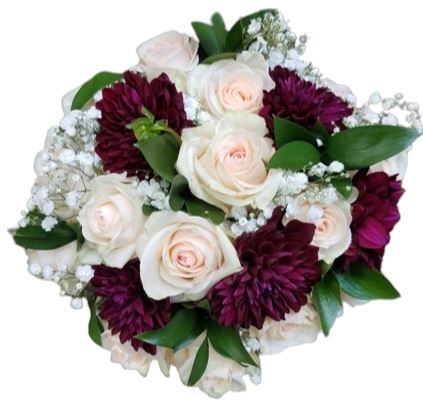 The Love Note Dahlia and Roses Bouquet - Flowers Box London