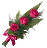 Three Roses with Greenery Bouquet - Flowers Box London