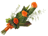Three Roses with Greenery Bouquet - Flowers Box London