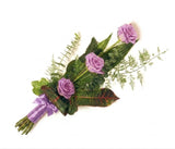 Three Roses with Greenery Bouquet - Flowers Box London