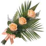 Three Roses with Greenery Bouquet - Flowers Box London