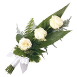Three Roses with Greenery Bouquet - Flowers Box London