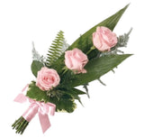 Three Roses with Greenery Bouquet - Flowers Box London