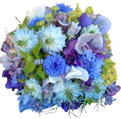 Touch of the Garden - Sweet Pea and Cornflowers Bouquet