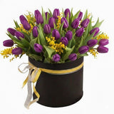Tulips and Mimosa Charming Box - Flowers Box London
